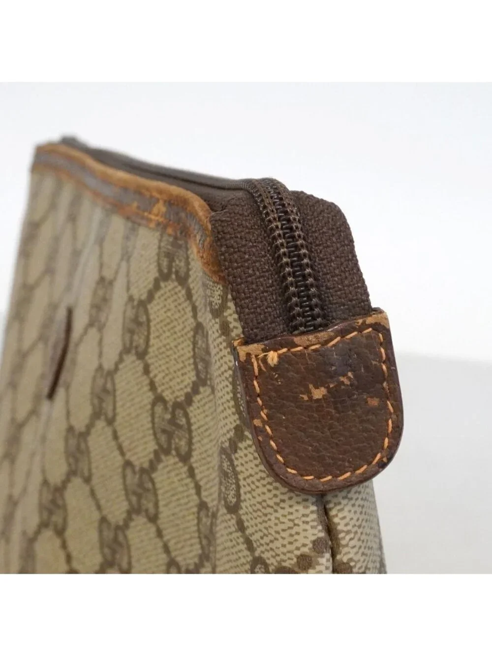 Gucci Pouch GG Supreme 156 01 Brown Gold